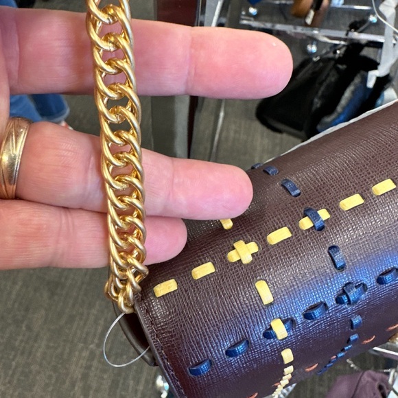 Tory Burch purse Robinson woven plaid convertible shoulder bag - Picture 3 of 6